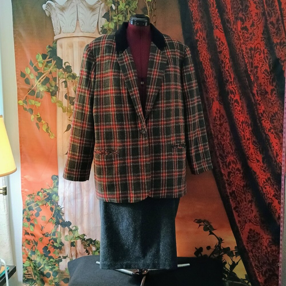 EUC: Sag Harbor Size Set Sze 20W Red Plaid Skirt Fully Lined 2 Piece